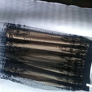 Black Lace Skirt with tan lining